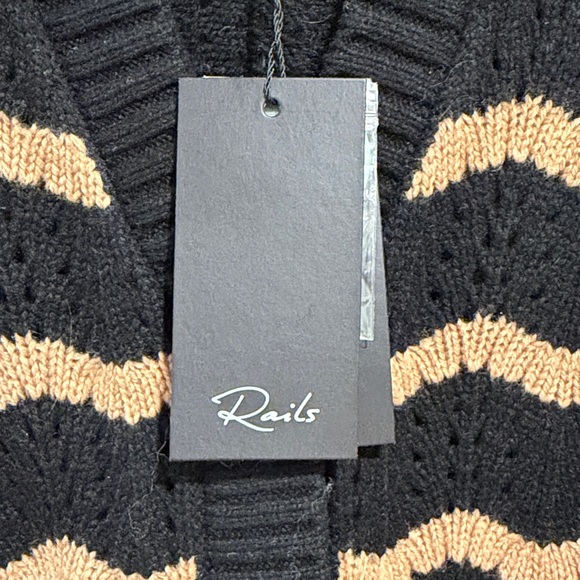 NWT Rails Isla Stripe Cardigan in a black and camel colorway. Size M - Picture 4 of 10